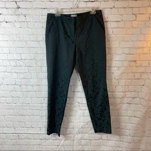 [Halogen] Green and Black Floral Pants